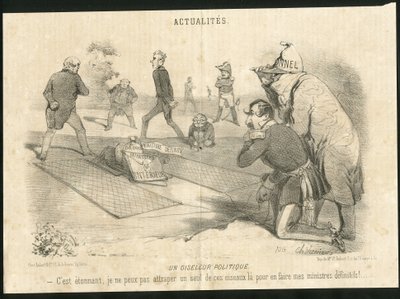 Illustration af Charles Vernier (? -1887) i Le Charivari - En politisk fuglefugl - Republikkens præsident, Ministere de l