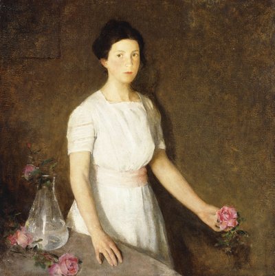 Pige med rød rose af Charles Webster Hawthorne