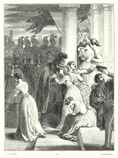 Lord Byrons barn Harold, Canto III, strofe 24 (gravering) af Charles West (after) Cope