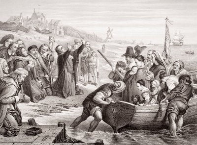 Pilgrimsfædrenes afgang fra Delft Haven i juli 1620, fra 