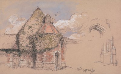 Ruinerne af det gamle palads af ærkebiskopperne af Canterbury i Otford, Kent, 24. september 1856 af Charles West Cope