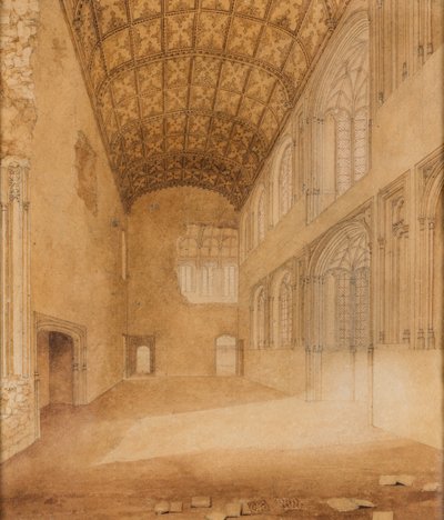 Crosby Hall (No.1), ca. 1818 (akvarel på papir) af Charles Wild