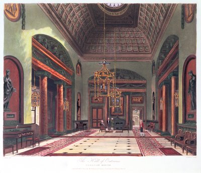 Entrance Hall, Carlton House, indgraveret af R. Reeve, pub. 1819 af W.H.Pyne af Charles Wild