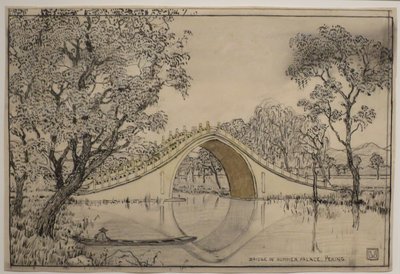 "Bro i sommerpaladset, Peking" af Charles W. Bartlett, HMA 28113 af Charles William Bartlett