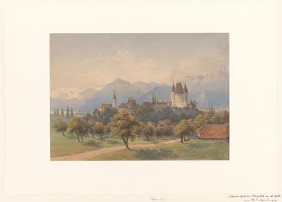 Udsigt over Thun, Schweiz af Charles William Meredith van de Velde