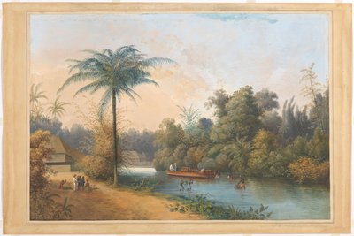 Vandfald ved Tjiroek Betong Java af Charles William Meredith van de Velde