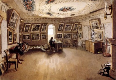 Selvportræt i et interiør 1860, af Carl Von hampeln (1808-1880). Russisk/østrigsk maler. af Charles de Hampeln