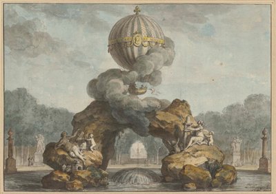 Projekt af en springvandsdekoration med en Charlière, 1783. af Charles de Wailly