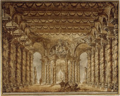 Scenedesign til operaen Armide af Jean-Baptiste Lully, 1760. af Charles de Wailly