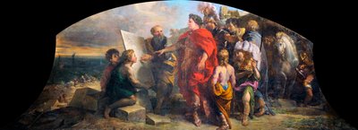 Kejser Augustus (63 f.Kr.-14 e.Kr.) bygger havnen i Misene (Italien) (Augustus bygger havnen i Miseno) - Maleri af Charles de La Fosse (1636-1716), olie på lærred (200x350 cm) af Charles de la Fosse