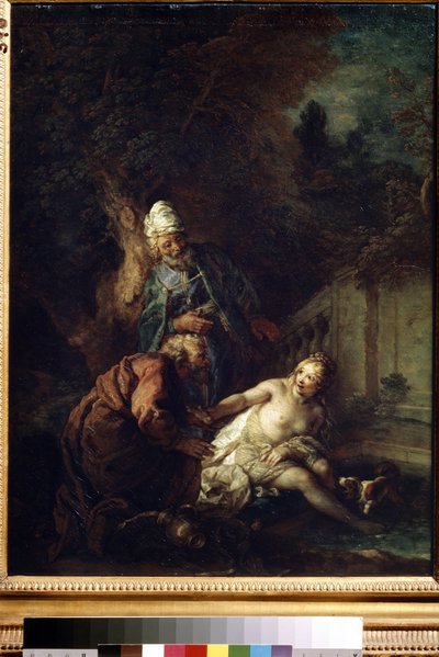 Susanna og de ældste. Maleri af Charles de La Fosse (1636-1716), efter 1700. Olie på lærred. Barok kunst. Museum of Fine Arts, Pushkin, Moskva af Charles de la Fosse
