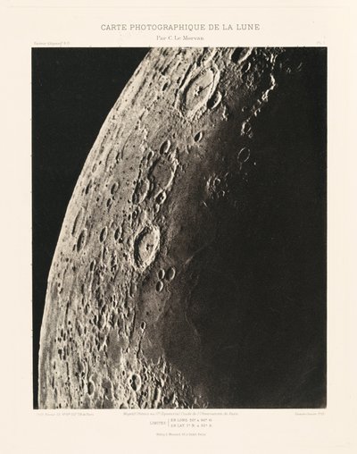 Carte photographique de la lune, planche I (Fotografisk kort over månen, planche I),23. februar af Charles le Morvan