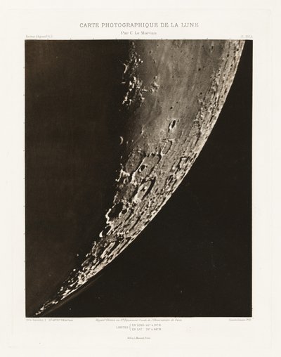 Carte photographique de la lune, planche XVI.A (Fotografisk kort over månen, planche XVI.A),5. september af Charles le Morvan