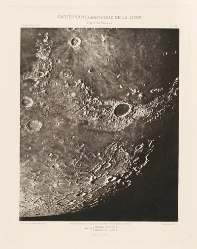 Fotografisk kort over månen, plade XVIII, 17. april af Charles le Morvan