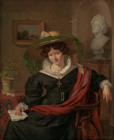 Portræt af Carolina Frederica Kerst, Louis Royers hustru Portræt af Carolina Frederica Kerst (1803-1883). Louis Royers hustru af Charles van Beveren