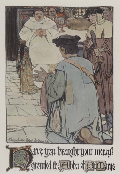 Illustration til Robin Hood (farve litho) af Charlotte Harding