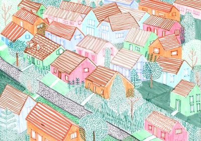 Althohenschönhausen, 2017 (penselpenne) af Charlotte Orr