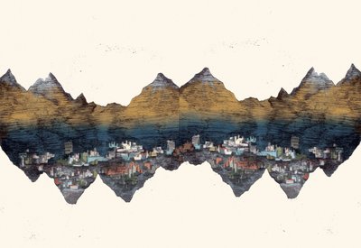And the Mountains Echoed, 2013 (tørpunktsætsning og digital) af Charlotte Orr