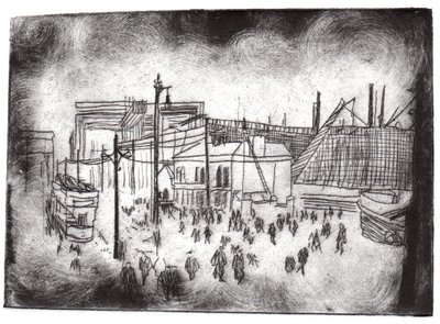 Belfast Docks, 2015 (tørpunktsætsning og digital) af Charlotte Orr