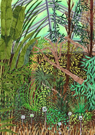 Botanisk Have, 2017 (pensel) af Charlotte Orr