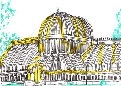 Botanic Gardens, Belfast, 2021 (pen og akrylmarkør) af Charlotte Orr