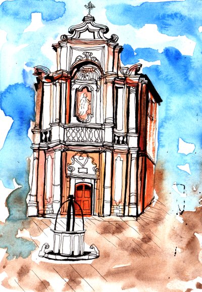 Bygning i Siena, 2020 af Charlotte Orr