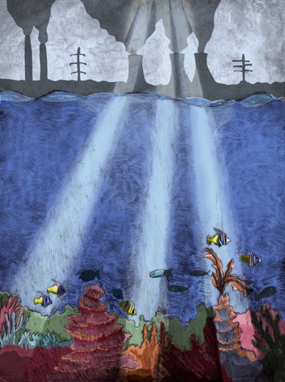 Coral Reef, 2013 (tørpunktsætsning og digital) af Charlotte Orr