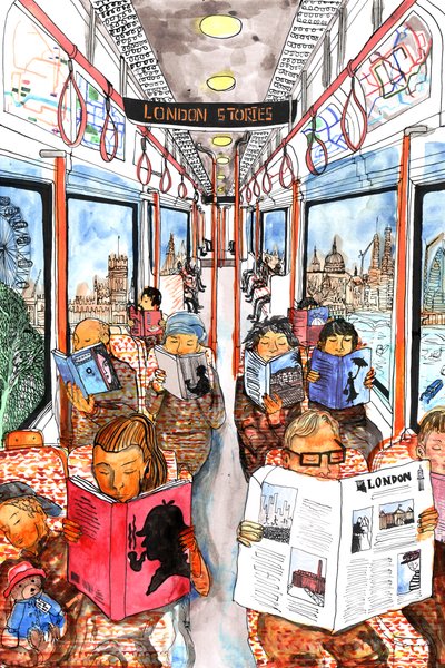London Stories, 2018 (blæk og akvarel) af Charlotte Orr