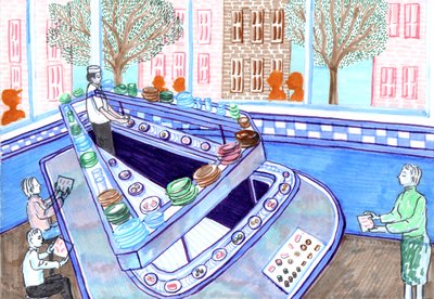 Sushi Bar, 2017 (penselpenne) af Charlotte Orr