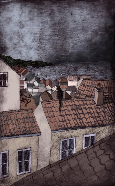 Under Milk Wood, 2013 (tørpunktsætsning og digital) af Charlotte Orr