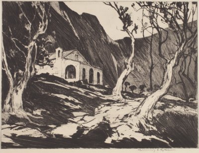 Gamle kapel ved Gorbio (tørpunkt) af Chauncey Foster Ryder