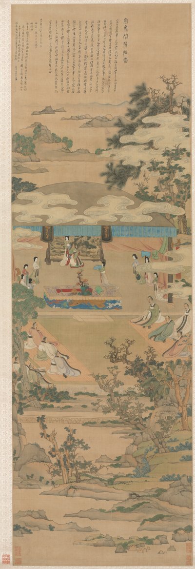 Lady Xuanwen giver instruktion om Zhou-ritualerne, 1638. af Chen Hongshou