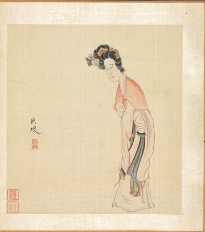 Malerier efter gamle mestre: En dame af Chen Hongshou