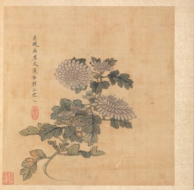 Malerier efter antikke mestre: Krysantemum, 1598-1652. af Chen Hongshou