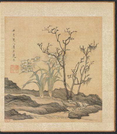 Malerier efter antikke mestre: Narcissus og bare træer, 1598-1652. af Chen Hongshou