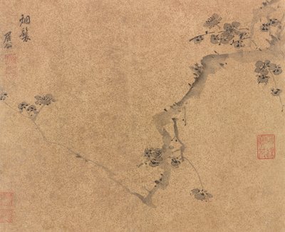 A Plum Branch, Ming-dynastiet, ca.1580-1639. af Chen Jiru