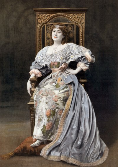 Den franske komiker Julia Bartet (1854-1941) som Marion de Lorme i skuespillet "Marion de Lorme" på Comedie Francaise, Paris, foto af Cheri Rousseau fra det franske blad "Le Theatre" 1. juli af Cheri-Rousseau