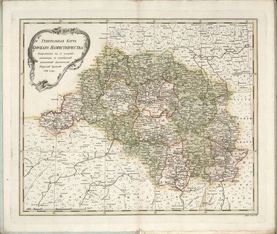 Generelt kort over Kursk Governorate, 1788. af Chernoi