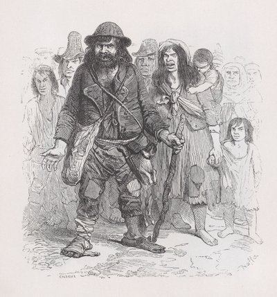Sigøjnerne fra The Complete Works of Béranger, 1836. af Cherrier