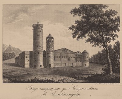 Stroganov-familiens gamle hus i Solvychegodsk, 1842 af Chessky