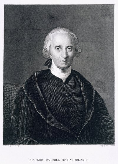 Charles Carroll af Carrollton, graveret af Asher Brown Durand (1796-1886) af Chester Harding