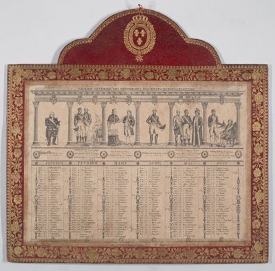 Fransk kalender for året 1816 General Gallery of the Sovereigns of European States, 1816 af Chevalier Henry Guillot