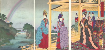 En have forfrisket af den forbigående regn Ukasentei no zu, juli 1888., juli 1888. af Chikanobu Yoshu