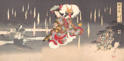 Scene af Foxfire Kitsunebi fra Play Honcho nijushiko, 1898., 1898. af Chikanobu Yoshu