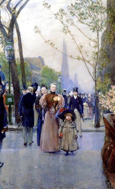 5th Avenue, søndag af Childe Frederick Hassam