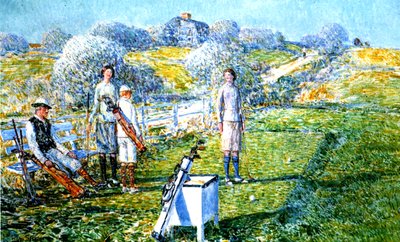 Et spil golf af Childe Frederick Hassam