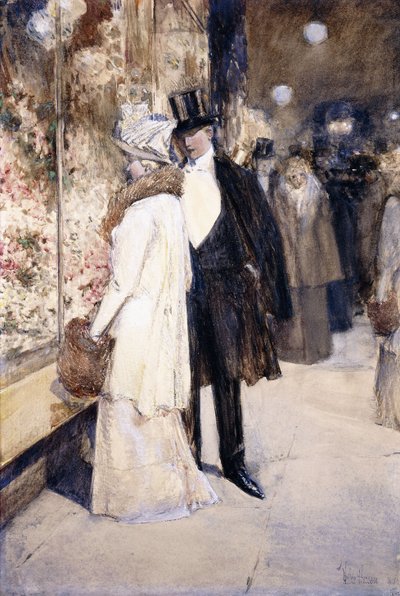 En nytårsnatten, New York af Childe Frederick Hassam