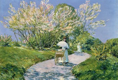 En tur i parken (olie) af Childe Frederick Hassam