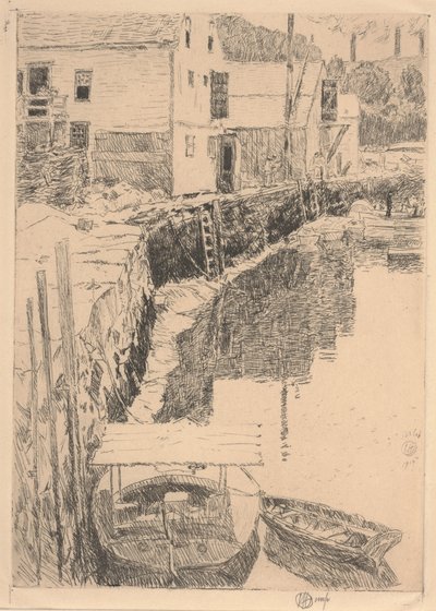Cos Cob Dock af Childe Frederick Hassam