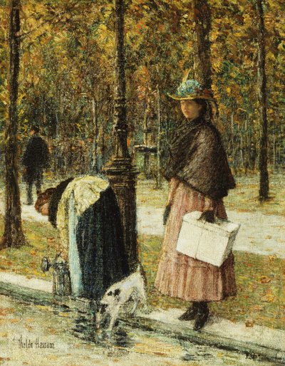 Aften, Champs-Elysees (nær Louvre) af Childe Frederick Hassam
